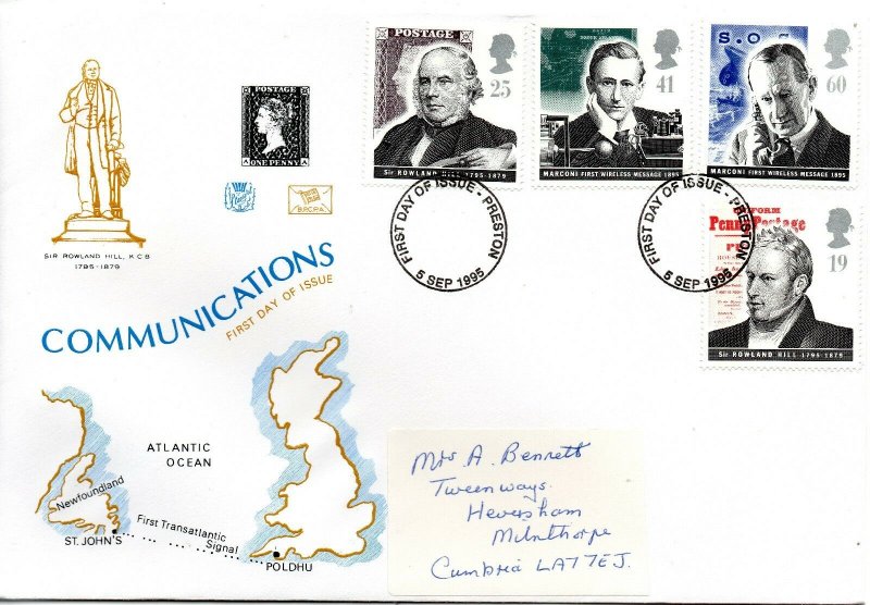 1995 Sg 1887/90 Pioneers of Communication Stuart First Day Cover 