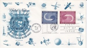 United Nations New York # 112-113, Peaceful Use of Outer Space First Day Covers