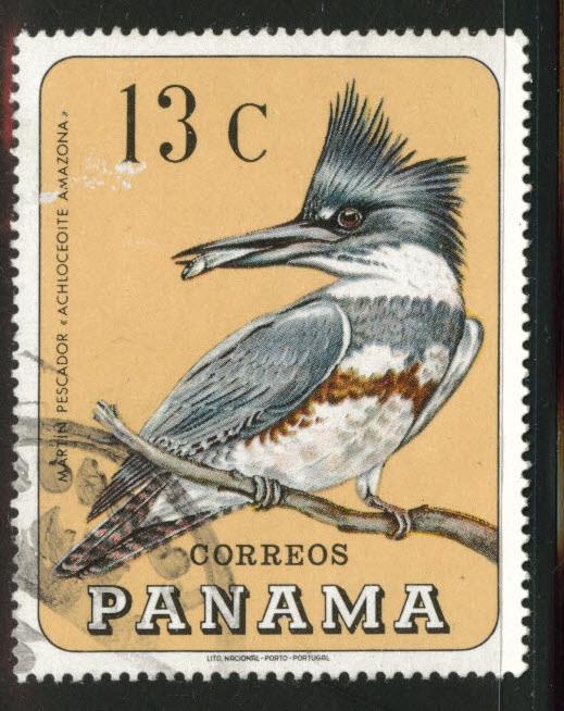 Panama  Scott 478E Used 1967 Kingfisher bird stamp