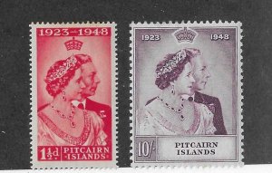 Pitcairn Islands Sc #11-12  Silver Wedding pair VLH VF