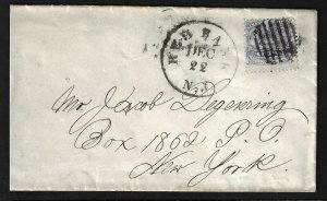 US 1860s RED BANK NJ TO NY