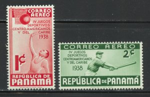 Panama Scott C43-44 MNHOG - 1938 Central American/Carribean Games - SCV $4.50