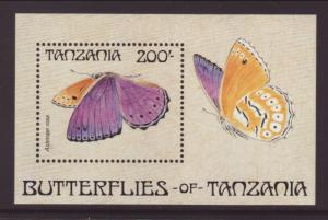 Tanzania 454 Butterflies Souvenir Sheet MNH VF