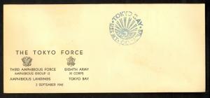 USA 1945 TOKYO FORCE Corner Card Cover USS MT OLYMPUS VJ Day Japan Special Cxl