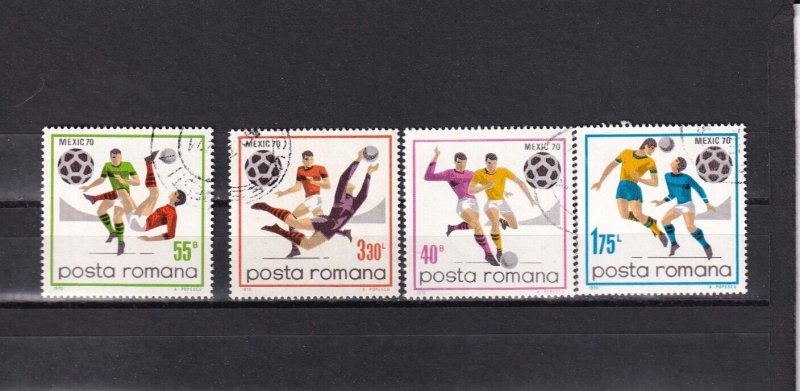 SA03 Romania 1970 Football World Cup Mexico used stamps