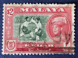 MALAYA 1959 KEDAH Sultan Abdul Halim Shah Definitive $2 USED SG#113 M5336