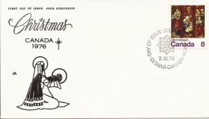 1976 Canada (NR) FDC - Sc 697 - Christmas - Nativity - St Michael's, Toronto