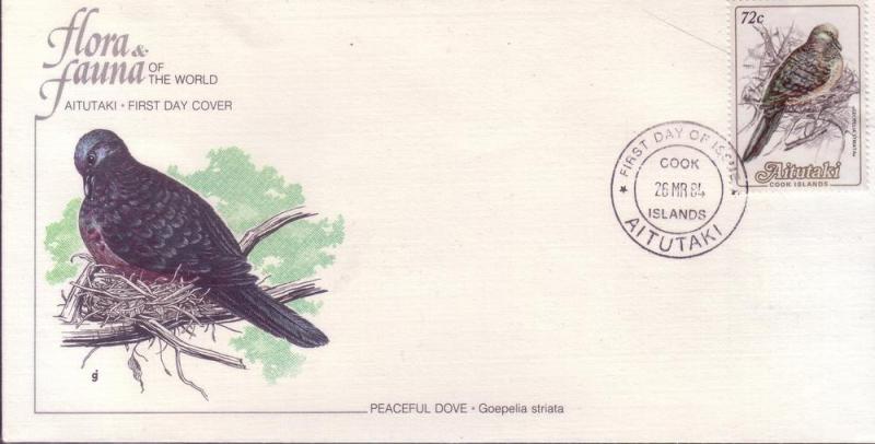 Aitutaki FDC SC# 334 Peaceful Dove L93 