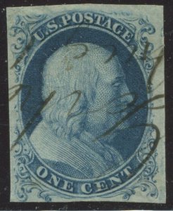 6 Franklin Pos 92L4 Imperf Used Stamp with Graded VF-XF85 PSE Certs HZ9