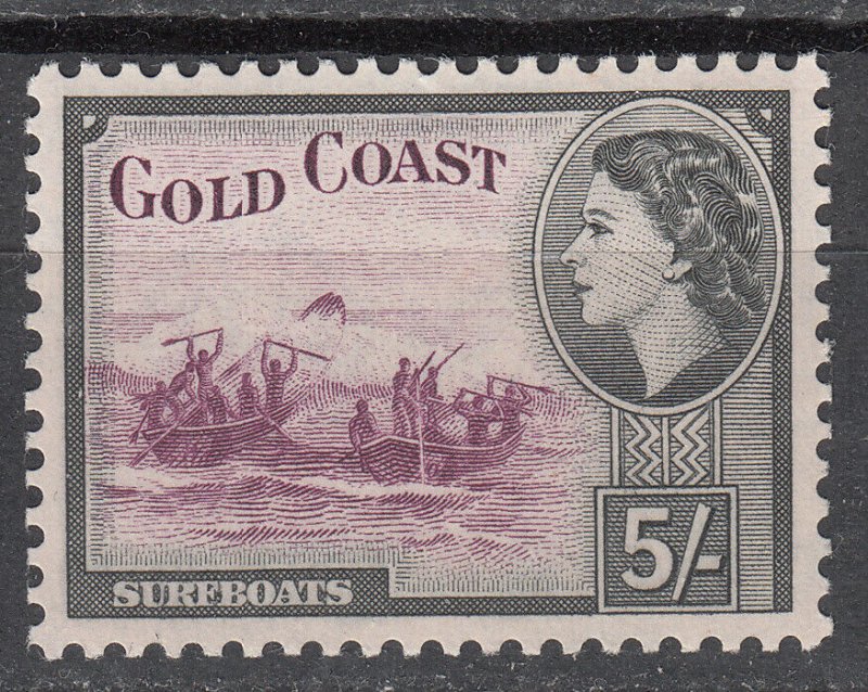 Gold Coast - 1952 QEII 5sh Sc# 158 - MNH (7026)