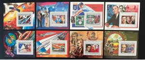 1990 Comoros Mi. Bl. 326 - 333 Rotary Space De Gaulle Pope John Paul Blocks-