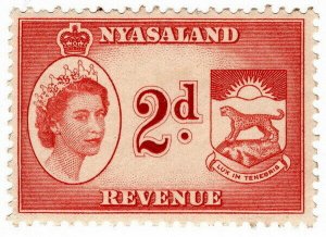 (I.B) Nyasaland Revenue : Duty Stamp 2d