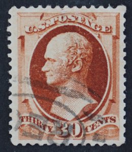 U.S. Used #217 30c Hamilton, Superb. REG Cancel Clear of Design.