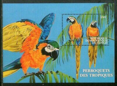 Congo Zaire 2000 Amazon Parrot Birds Wildlife Animal Sc 1542 M/s MNH # 13531