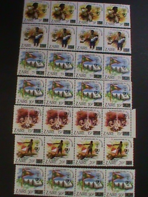 ZAIRE-1982-11207-1213 SCOUTING YEAR COMPLETE   MNH STRIPS OF 4 SETS-VERY FINE