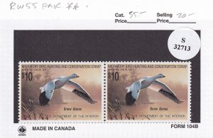 U.S.: Sc #RW55, $10 Snow Goose, Duck Stamp, Pair, MNH (F32713)