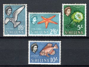 St Helena 1961 QEII. High values 1/6d - 10s. MLH. SG185-188.