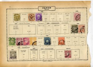 JAPAN; 1880s-90s small early classic group of values on Album page