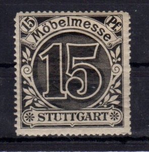 German Furniture Fair Stamps- Stuttgart Möbelmesse, Black 15 Pfennig MNH