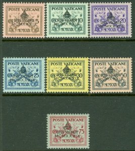 EDW1949SELL : VATICAN 1939 Scott #61-67 Cplt set. Perfect gum. VF MNH. Cat $135