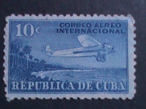 ​CUBA 1931 SC#C5 AIRPLANE ON COAST OF CUBA-MLH-OG VF-92 YEARS OLD STAMP