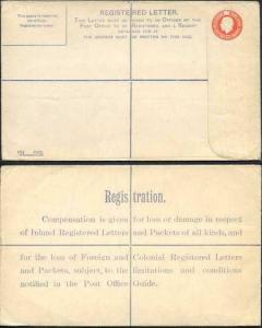 RP30 KGV 5d Orange Registered Envelope BQ under the Flap Size H Flap 8 MINT RARE