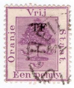 (I.B) Orange Free State Telegraphs : 1d Deep Mauve (setting 8)