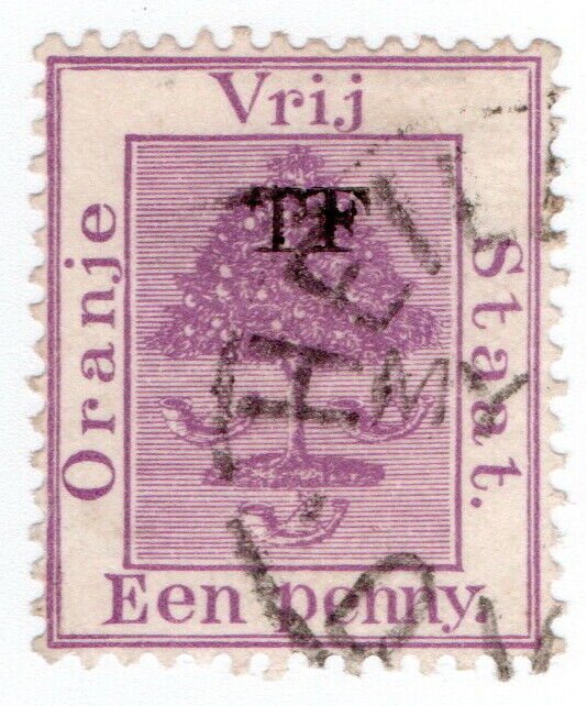 (I.B) Orange Free State Telegraphs : 1d Deep Mauve (setting 8)