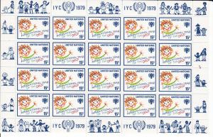 United Nations New York # 310-311, Geneva # 84-85, Year of the Child, Sheets,