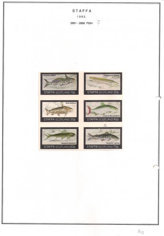 SCOTLAND - STAFFA - 1982 - Fish #7 - Imperf 4v Sheet - MLH