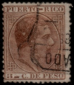 ✔️ US POSSESSIONS PUERTO RICO 1882/1886 - ALFONSO XII - SC. 66 (o)