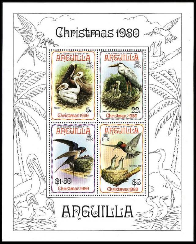 Anguilla Pelican Heron Swallow Hummingbird Birds Christmas MS SG#MS420