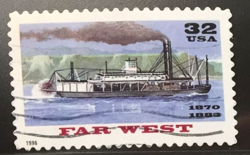 US #3093 Used F/VF - Far West Steamboat 32c