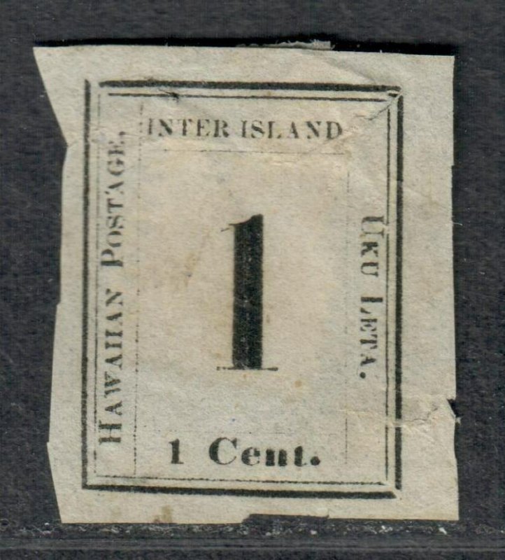 $Hawaii Sc#15 Mint no gum, faults Pos 7 Crowe cert. Cv. $650