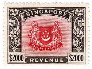 (I.B) Singapore Revenue : Duty Stamp $2000