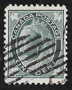 Canada #67 1 cent SUPERB FANCY CANCEL Victoria Stamp used EGRADED VF 78