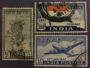 India Scott #200-202 VF Dominion Issue Used Cat. $4.80