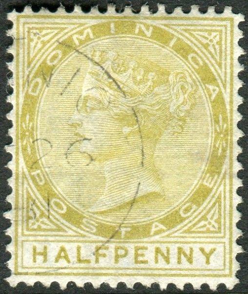 DOMINICA-1879 ½d Olive-Yellow.  A very fine used example Sg 4