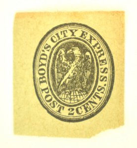 US LOCAL STAMP SCOTT #20L11 BOYD'S CITY PLATE C REPRINT TYPE VII PLATE 1...