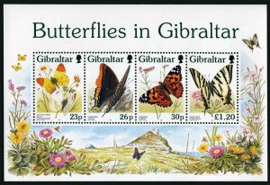 Gibraltar 731a sheet,MNH.Michel Bl.28. Butterflies 1997.
