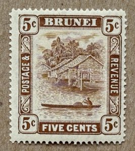 Brunei 1933 5c chocolate brown, unused.  Scott 51,  CV $25.00.   SG 68
