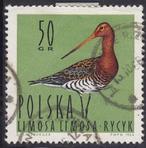 Poland 1233 Black-Tailed Godwit 50GR 1964