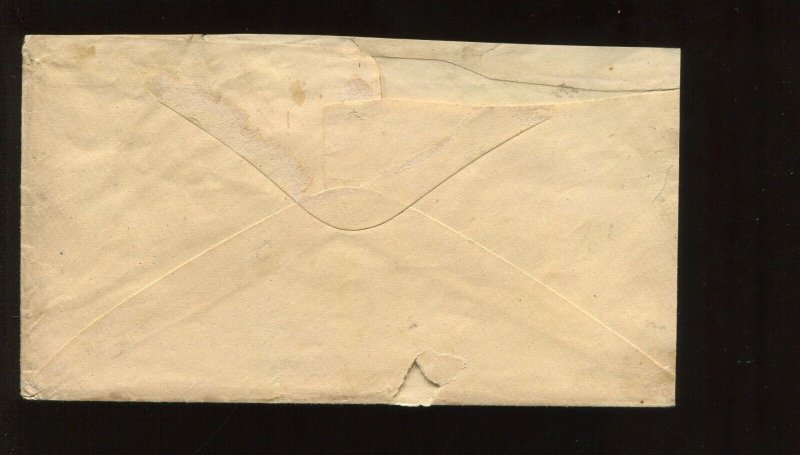 Confederate Calhoun GA Black 'PAID 5' Stampless Cover CSA CV $200 LV6499