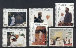 Zaire 1985 Visit of Pope John Paul II Opts. MUH