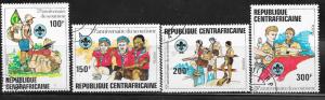 Central African Republic #497-500  Boy Scouts    (U) CV $3.00