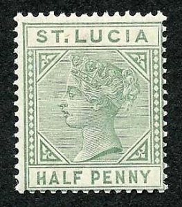 St Lucia SG1 1/2d Dull Green Wmk Crown CA U/M Cat 18 pounds