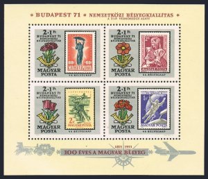 Hungary B293, MNH. Michel 2688-2691 Bl.83. Budapest-1971. Space,Costume,Flowers,