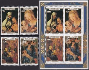 AITUTAKI 1986 Famous Paintings by Durer (4v + 1ms) MNH CV$30
