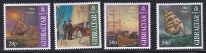 Gibraltar # 722-725, Europa - Sailing Ships, NH, 1/2 Cat.