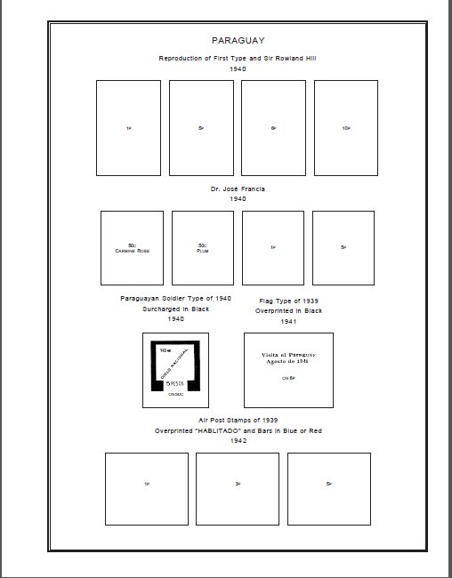 PARAGUAY STAMP ALBUM PAGES 1870-2008 (771 PDF digital pages)